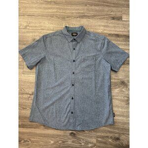 Far West Shirt‎ Men’s L Blue Floral Button Up Short Sleeve Stretch Casual Wear